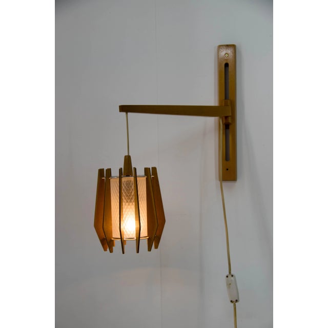 Chandelier and Wall Lamp from Drevo Humpolec, 1970s, Set of 2 For Sale - Image 3 of 13