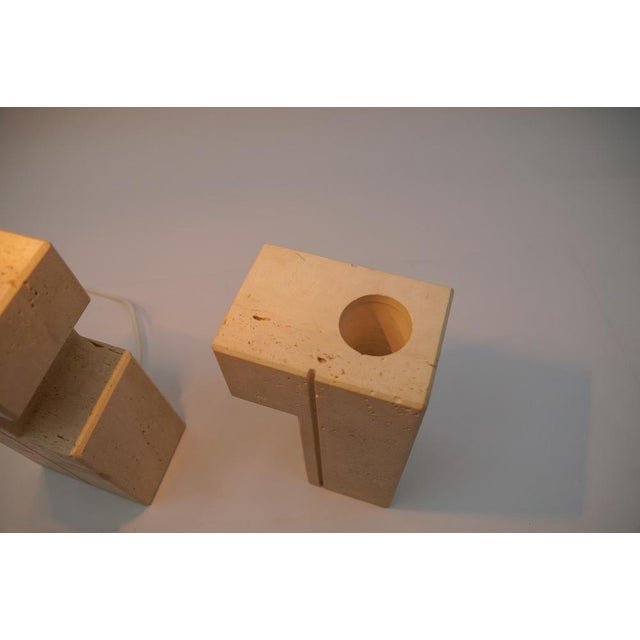 Travertine Table Lamp by Giuliano Cesari for Nucleo Sormani, 1960s For Sale - Image 9 of 14