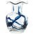1960s Vintage Sinuous Vase in Glass with Blue Relief, Austria, 1950s For Sale - Image 5 of 5