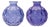 Blue Bubble Glass Bud Vase (Set of 2) For Sale