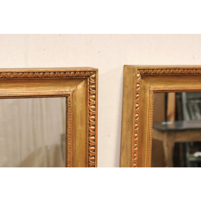 Pair of Late 20th Century Carved-Wood Mirrors, Gold Frame With Egg-And-Dart & Lamb's Tongue Trim For Sale - Image 10 of 11
