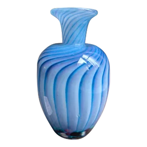 Late 20th Century Contemporary Blue Art Glass Vase From Bermuda