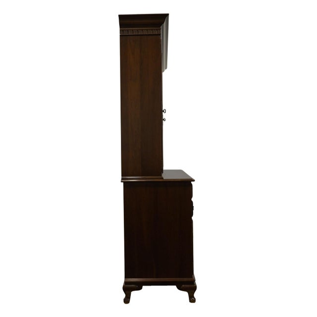 Ethan Allen Georgian Court Solid Cherry Traditional Style 58" Buffet W. Lighted Display China Cabinet 11-6047 / 11-6098 For Sale - Image 13 of 15