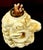 Yellow Rare German Porcelain Ram Head Matchstrike, Attributed to Schafer & Vater For Sale - Image 8 of 9