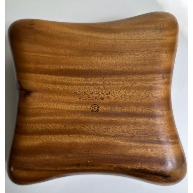 Vintage Handcrafted Pacific Merchants Acacia Wood Serving Bowl For Sale - Image 16 of 18