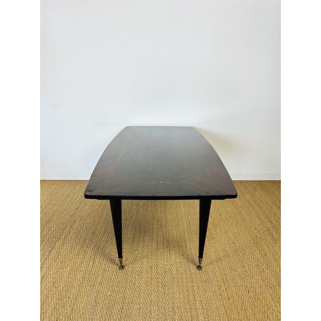 Black Art Deco Dining Table in Macassar Ebony, 1940s For Sale - Image 8 of 18