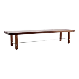 6 ' Long Solid Walnut Top Coffee Table or Bench on Solid Legs Aluminum Stretcher