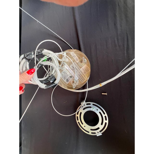 Cb2 Curie Polished Champagne Brass Finish Modern Chandelier For Sale In Los Angeles - Image 6 of 8