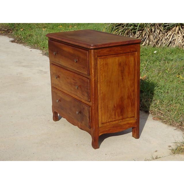 Vintage Three-Drawer Chest of Drawers in Walnut, 1950s For Sale - Image 16 of 18