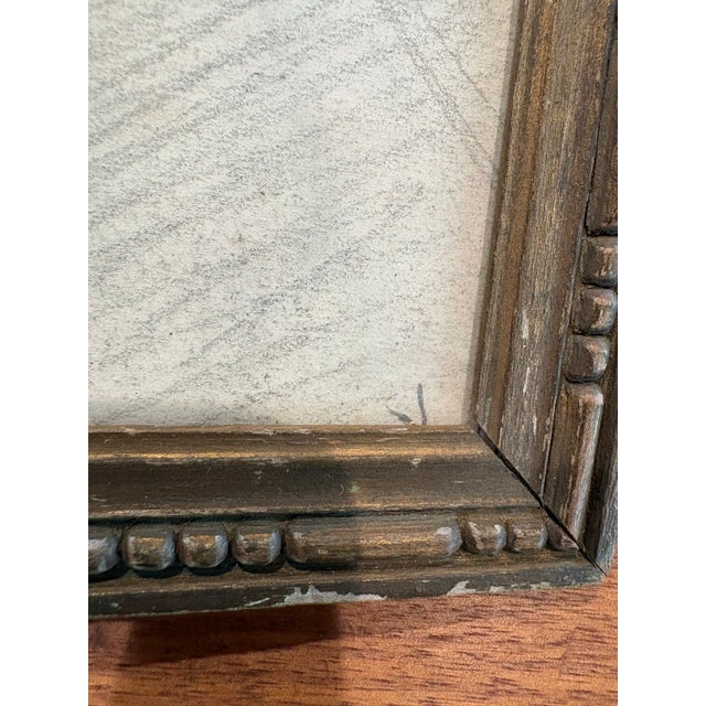 Nautical Vintage Graphite Figure Study of Nautical Subject – Wood Frame For Sale - Image 3 of 5