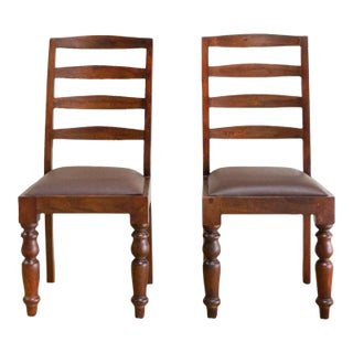 Set of 2, Vintage Ladderback Side Chairs For Sale