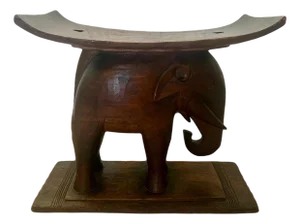 African Ashanti Royal Elephant Hard Wood Stool (Asante Esona Dwa)