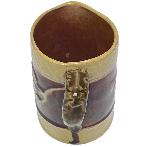 Antique Floral & Leaf Majolica Pitcher For Sale - Image 4 of 6