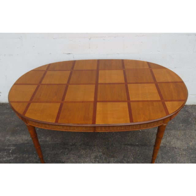 American of Martinsville Hollywood Regency Faux Bamboo Dining Table and Caned Six Chairs 5833 For Sale In Miami - Image 6 of 12