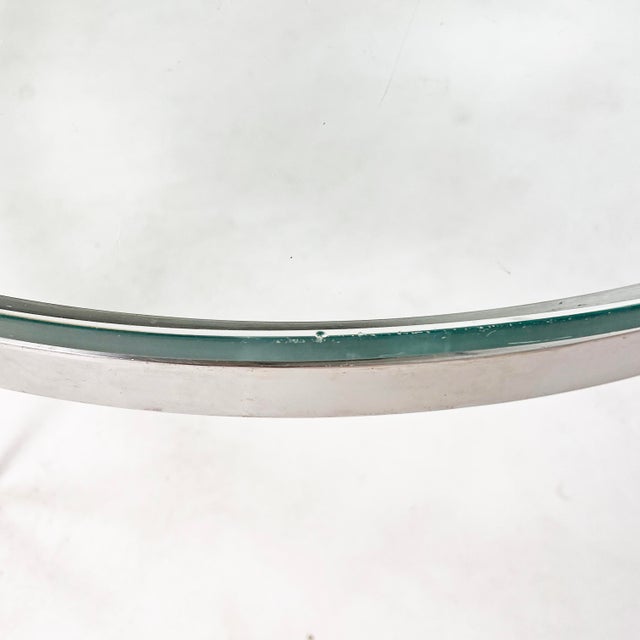 1970s Nicos Zographos Coffee Table in Polished Steel With Glass Top For Sale - Image 5 of 5