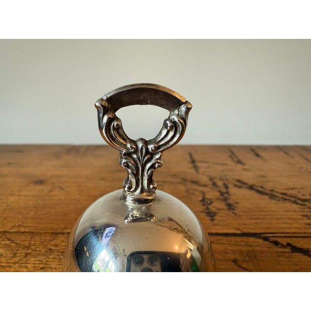 American Vintage Towle Silverplated Pierced Christmas Bell Ornament, 1983 For Sale - Image 3 of 8