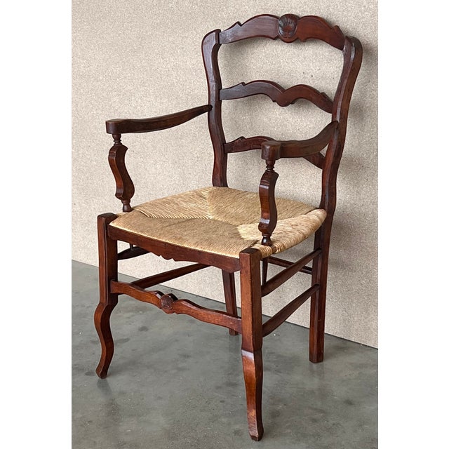 19th Set of Eight Spanish Armchairs With Cane Seat For Sale - Image 10 of 11