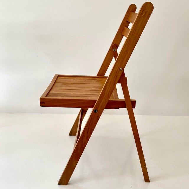 Mid 20th Century Striking Mid Century Solid Wood Folding Chairs. Made in Yugoslavia For Sale - Image 5 of 13