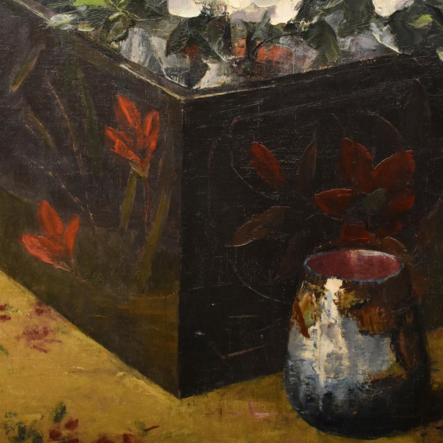 Willy Van Riet, Flowers Vase, 1923, Oil Painting on Canvas, Framed For Sale - Image 8 of 11