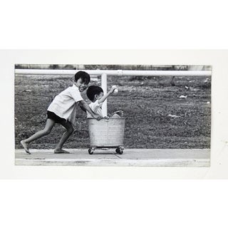Late 20th Century Bucket Ride Black & White Photograph For Sale