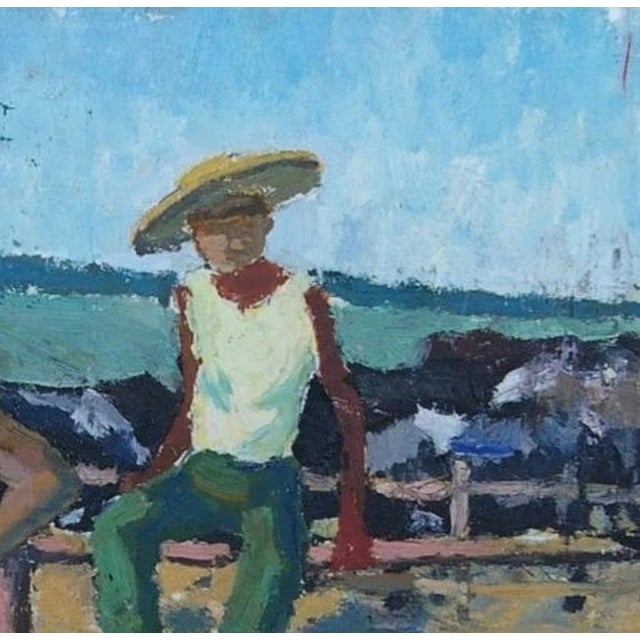 Realism Soviet Collective Farm Oil Painting, Socialist Realism Art, 1970s 49,5-50 For Sale - Image 3 of 6