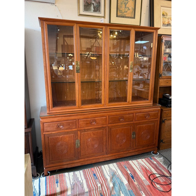 Late 20th Century Chinese Ming Style Rosewood Display Cabinet For Sale - Image 5 of 12