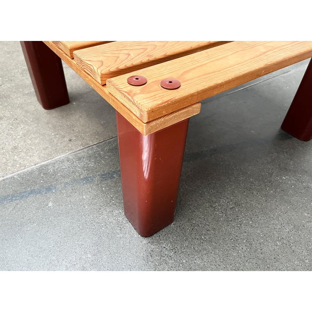 Vintage Pinewood and Plastic Outdoor Couch Table, 1970s For Sale - Image 5 of 18