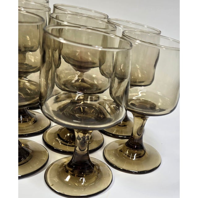 Tawny Mid-Century Goblets- Set of Eight For Sale - Image 6 of 11