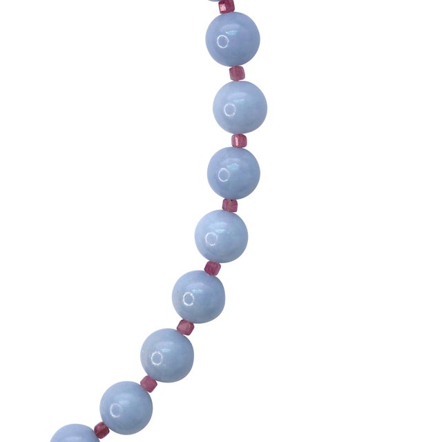 Angelite Tourmaline Alternating Necklace For Sale In New York - Image 6 of 7