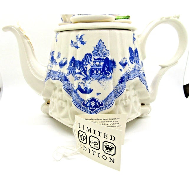 1990s Paul Cardew Blue Willow Tea Table Teapot, Limited Edition