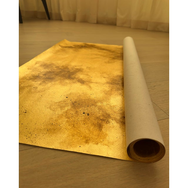 Not Yet Made - Made To Order Gold Oxide Wallpaper – Handcrafted Luxury Metallic Surface for High-End Interiors & Statement Walls For Sale - Image 5 of 12