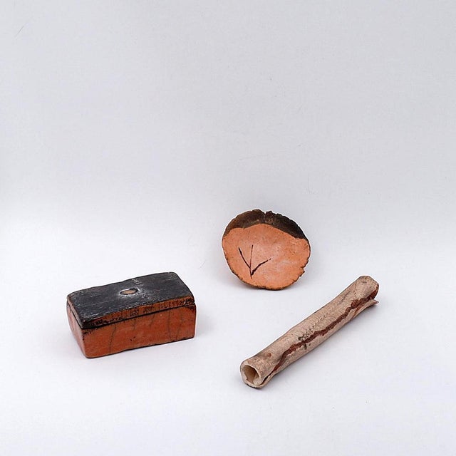 Salmon Pink Ceramics by N. Lebrun for Fond d'Atelier, Belgium, 1970s, Set of 3 For Sale - Image 13 of 13