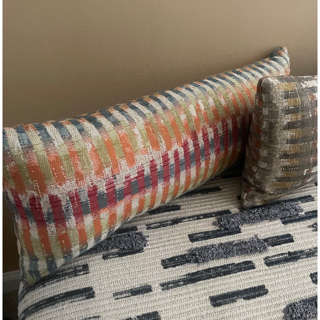 Brown Set of 3 Newly Crafted Lumbar Accent Pillows For Sale - Image 8 of 11