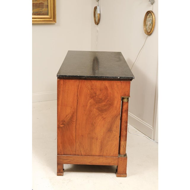 19th C. Empire Walnut Commode With Black Marble Top For Sale - Image 10 of 13