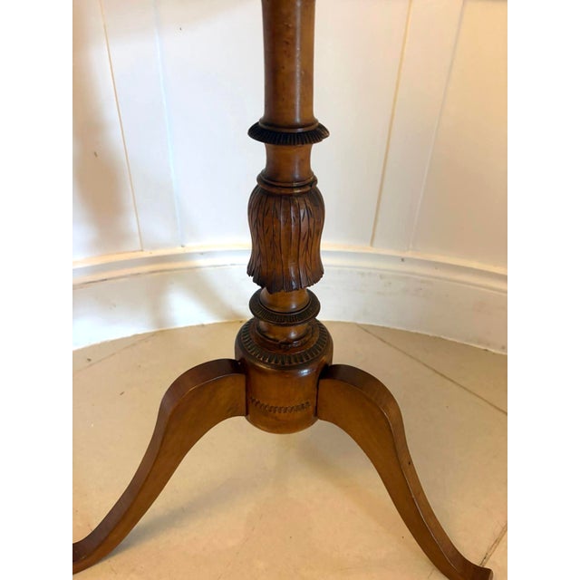 Antique Swiss Black Forest Hand Painted Walnut and Beech Folk Art Occasional Lamp Side Table, 1900 For Sale - Image 13 of 15