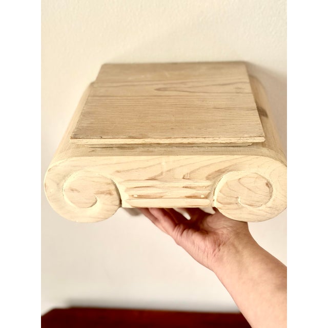 Late 20th Century Vintage Ionic Column Wood Wall Shelf – Architectural Plaster-Style Display Bracket (Decorative Wall Corbel) For Sale - Image 5 of 12