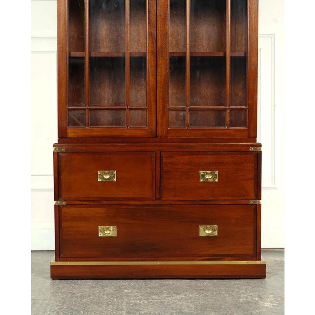 Vintage Military Campaign Display Cabinet with Brass Fittings For Sale - Image 5 of 15