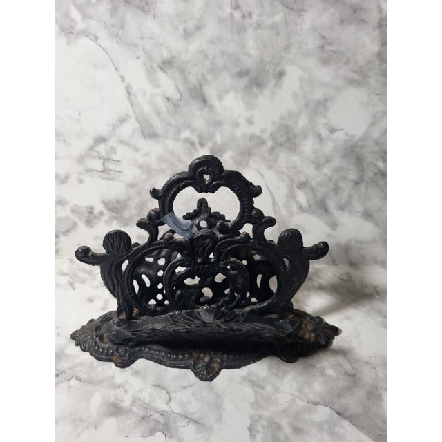 1940s Victorian Cast Iron Letter Holder For Sale - Image 4 of 16