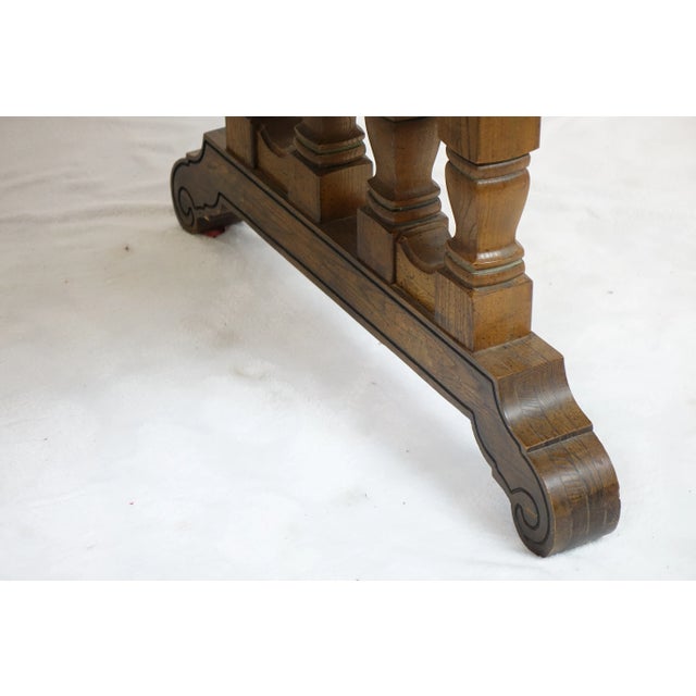 1970s 1970s Vintage Oak Dining-Room Table For Sale - Image 5 of 12