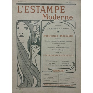 Alphonse Mucha, Cover for l'Estampe Moderne, May 1898, Lithograph For Sale