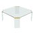 Large Square Cut Corners Style Glass Top & Legs Brass Joint Coffee Table For Sale