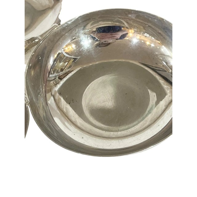 Vintage French Silver Plate Three Section Nut Dish With Dolphin For Sale - Image 12 of 13