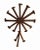 Mid-Century abstract folk art sculpture. Constructed from iron railroad ties. Distressed rust finish throughout.