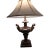 1940s Edwardian Carved Urn Lamp Brown Bronzed Renaissance Avant-Garde W Shade For Sale