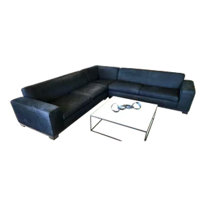 Thayer Coggin Sectional Sofa in Black Linen