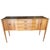 Mid -century mahogany sideboard by Paul Frankl featuring a slender cabinet on petite taper legs with 3 drawers and 2...