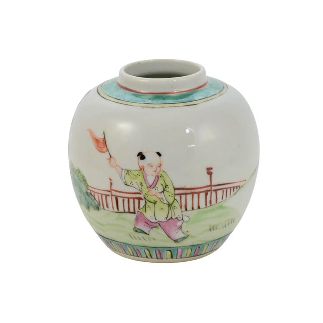 Hand Painted Chinese Ball Vase For Sale - Image 4 of 4