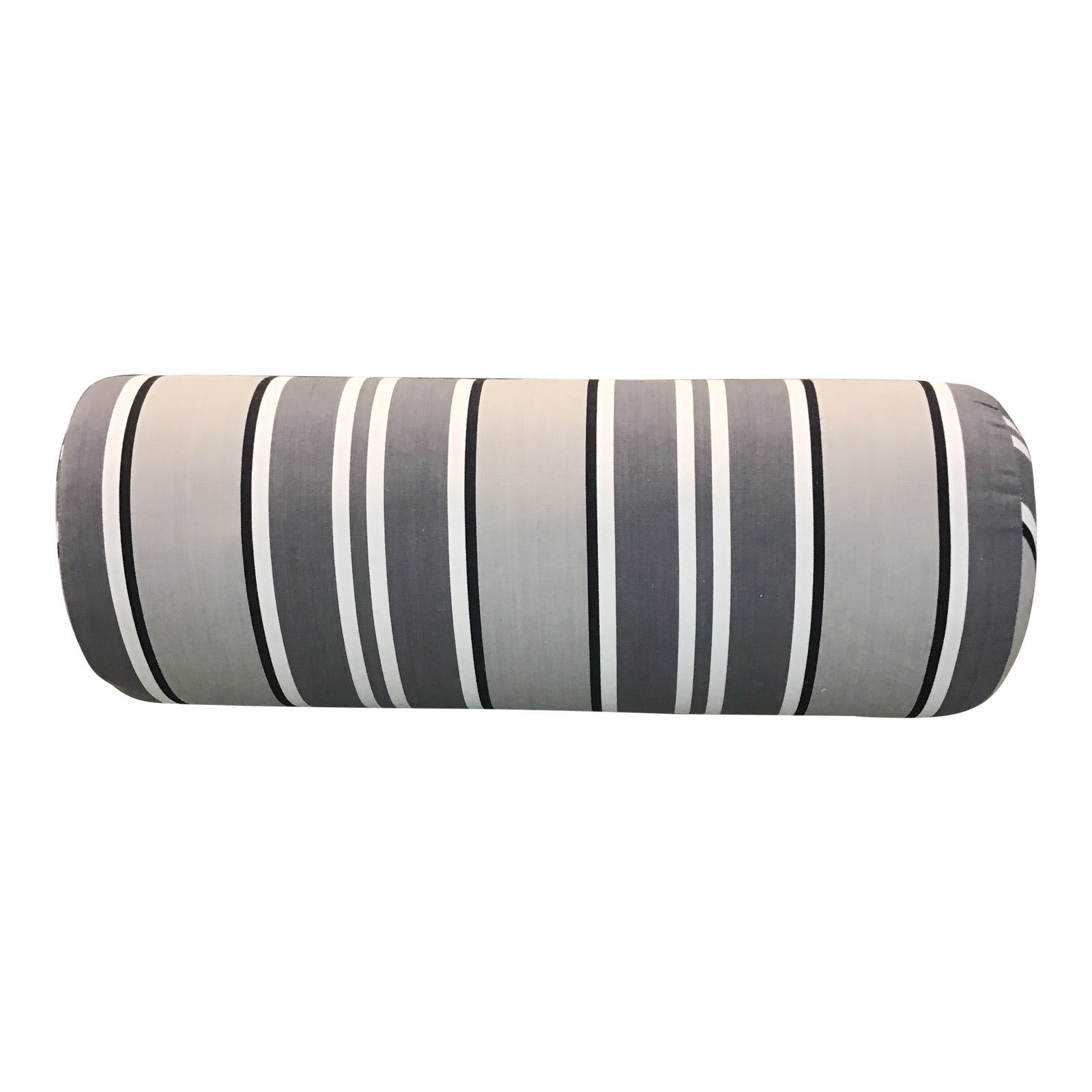 Stripped Grey Round Pillow Chairish
