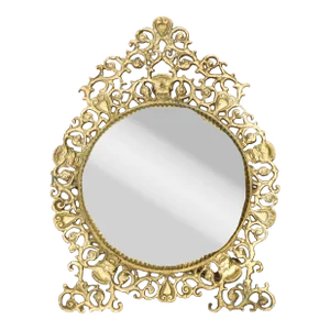 Vintage Virginia Metalcrafters Solid Brass Wall or Tabletop Mirror