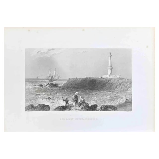 William Henry Bartlett, The Light House, Aberdeen, Lithograph, 19th Century For Sale